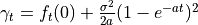 \gamma_t=f_t(0)+\frac{\sigma^2}{2a}(1-e^{-at})^2