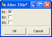 Dialog box with one filled checkbox and a title of "Alter Title*"